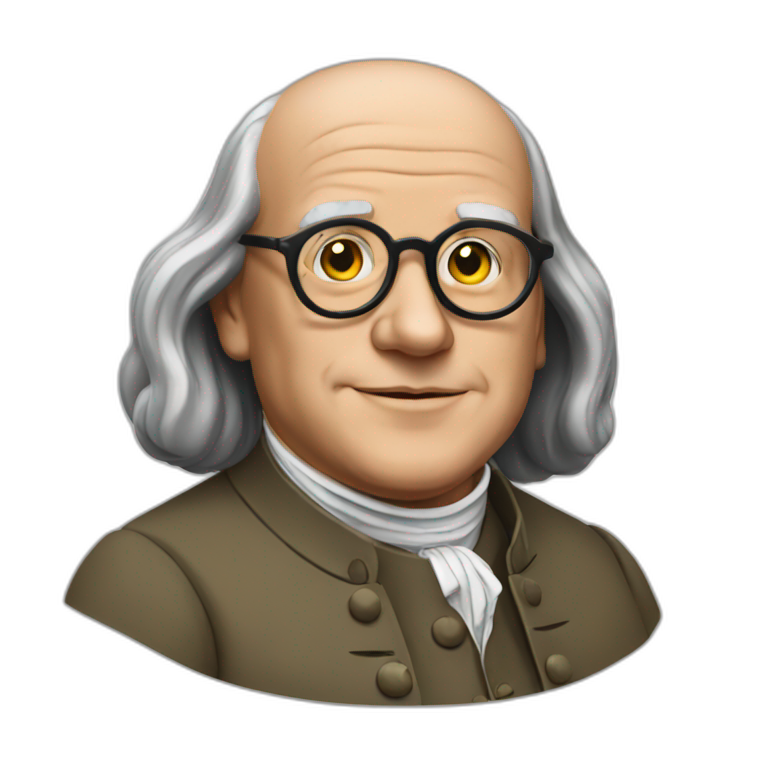 benjamin franklin with an arm up closed realistic | AI Emoji Generator