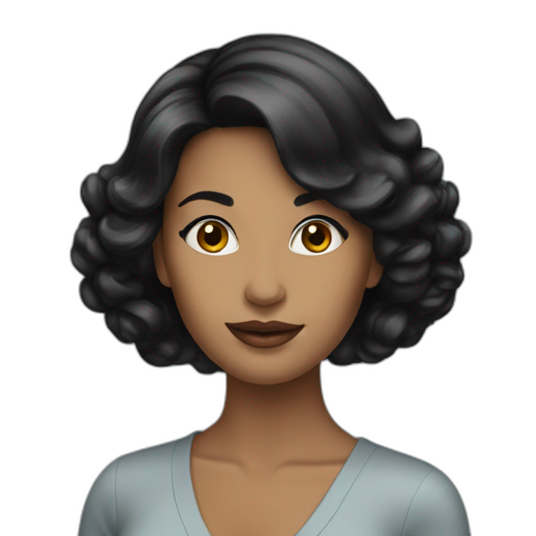 hyperrealistic woman elegant brown | AI Emoji Generator