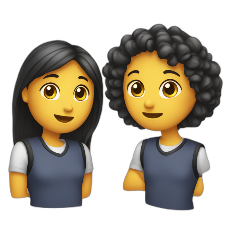 two women talking | AI Emoji Generator