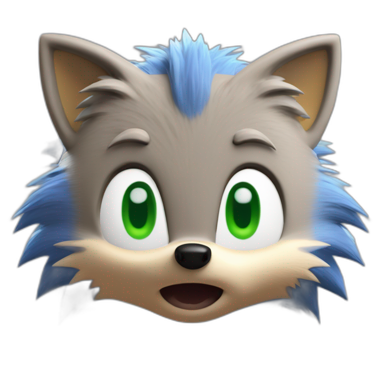 Face of Sonic The Hedgehog from SEGA, Blue Fur with a green eyes, | AI ...