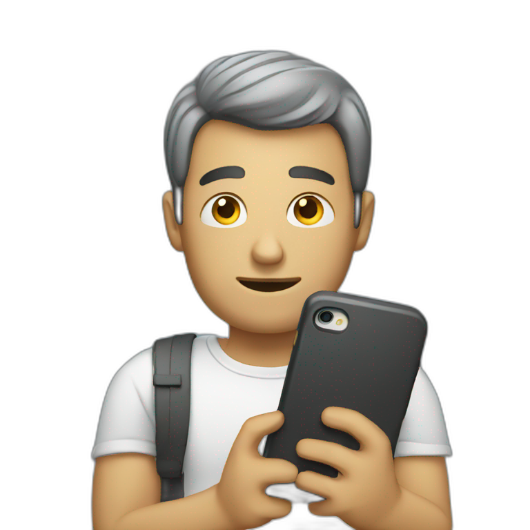 human with phone | AI Emoji Generator