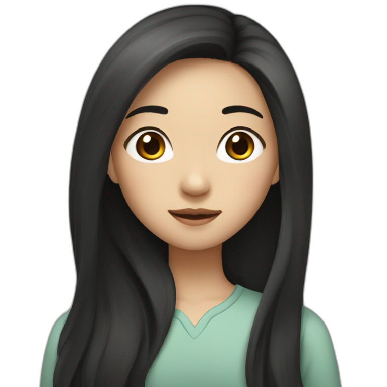 long black hair asian girl | AI Emoji Generator