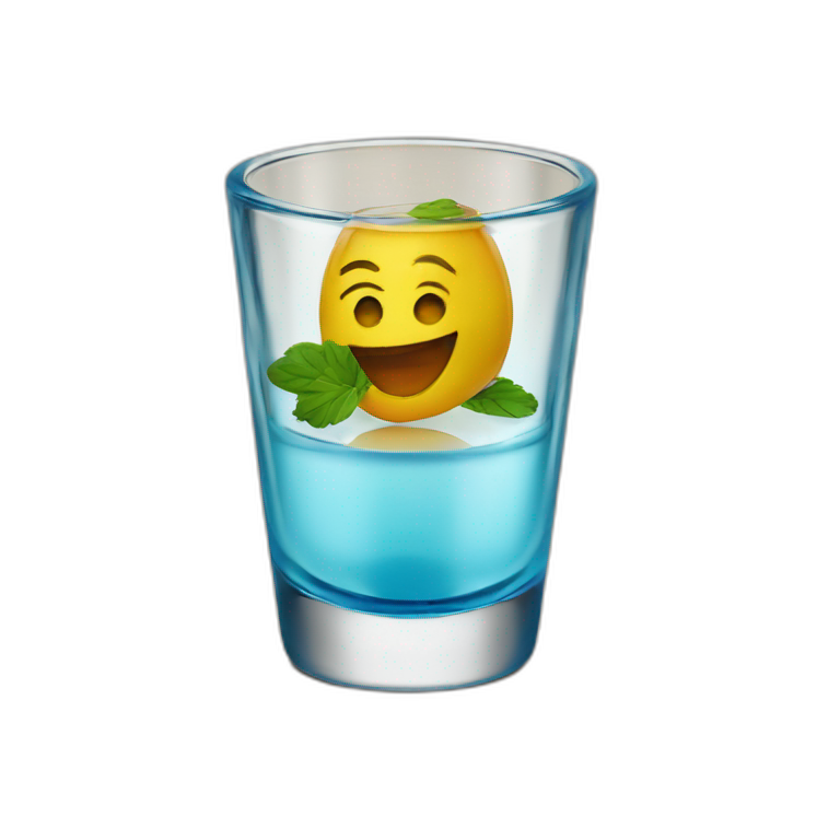 Emoji Of A Shot Glass Filled With Green Liquid That Has Bubbles 