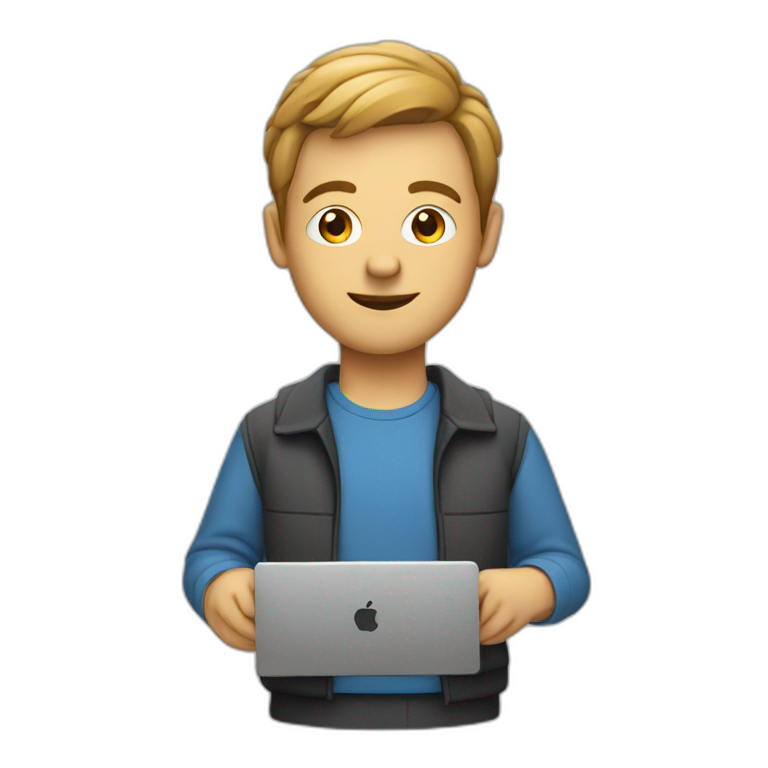 Guy Laptop | AI Emoji Generator