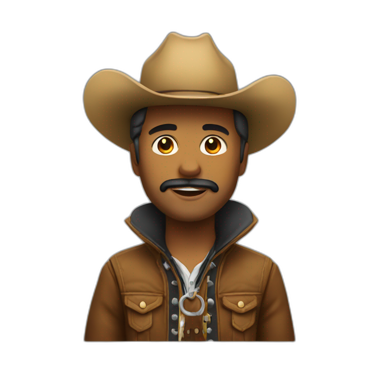 Brown santiag boot originally with pattern | AI Emoji Generator