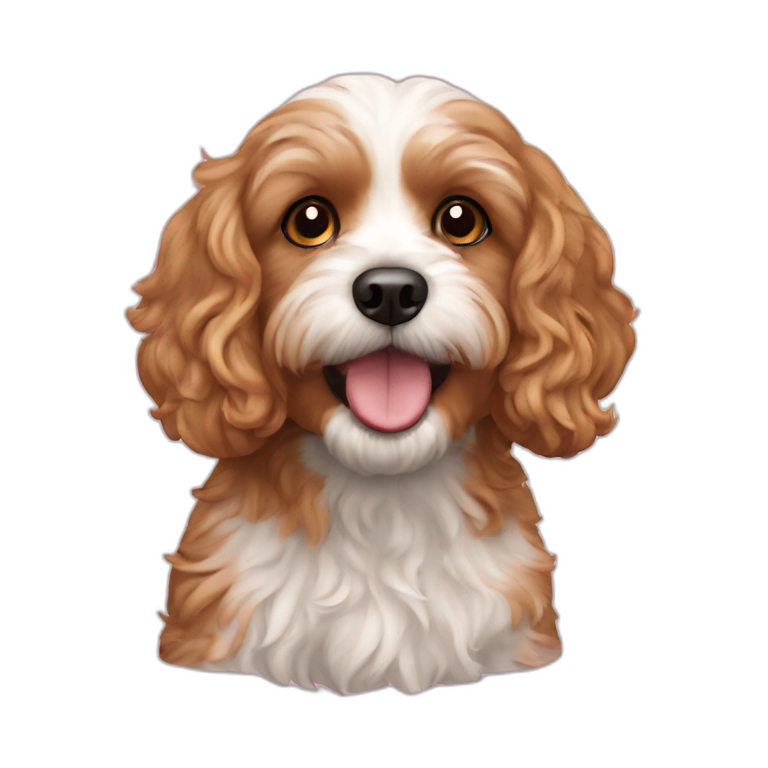 cavapoo surfing in the ocean | AI Emoji Generator