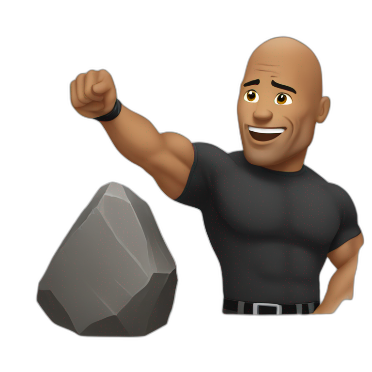 the rock with a thoughtful face | AI Emoji Generator