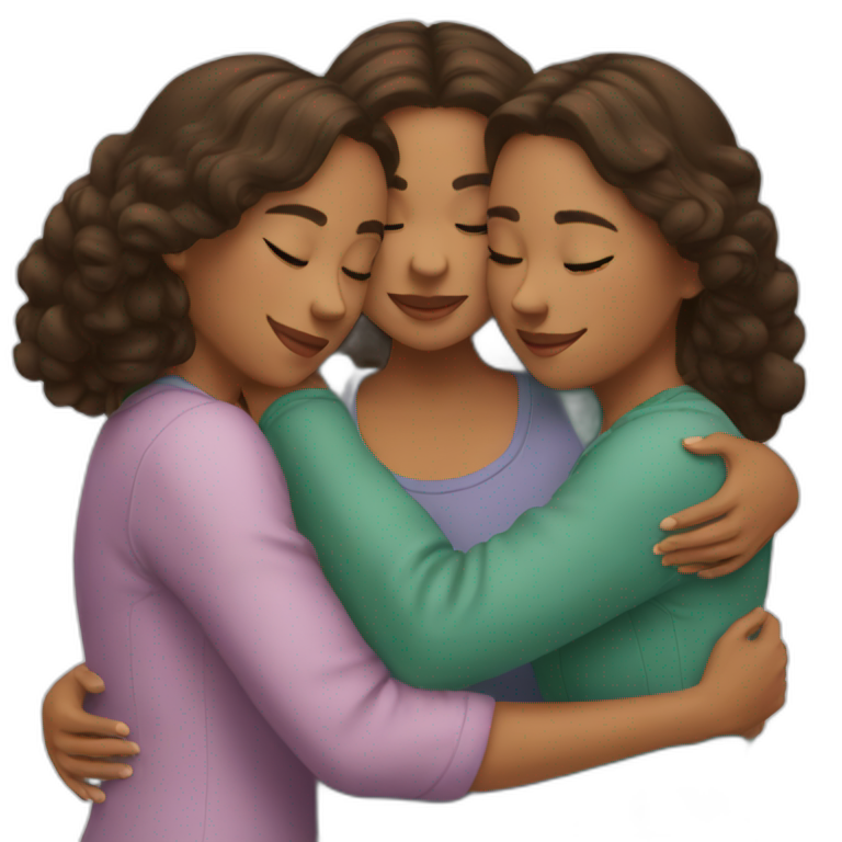 3 sisters hugging | AI Emoji Generator