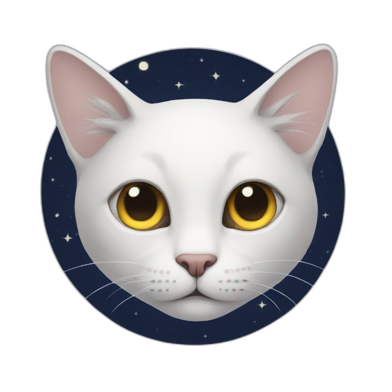 cat on moon with stara | AI Emoji Generator