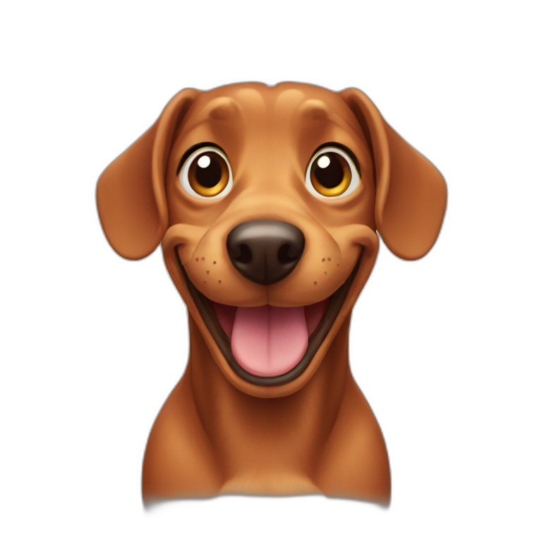 teckel smiling with one teeth | AI Emoji Generator