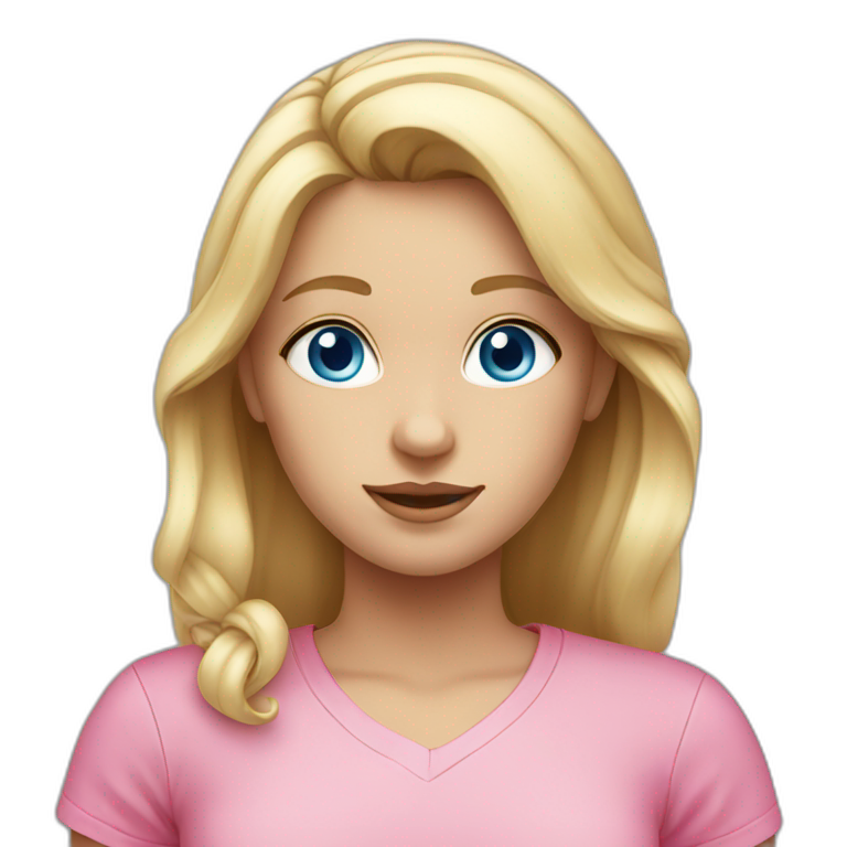 a girl with blue eyes and blond hair | AI Emoji Generator