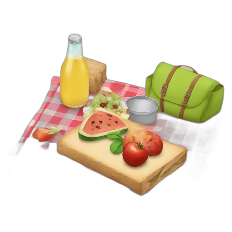 picnic basket with flowers inside | AI Emoji Generator