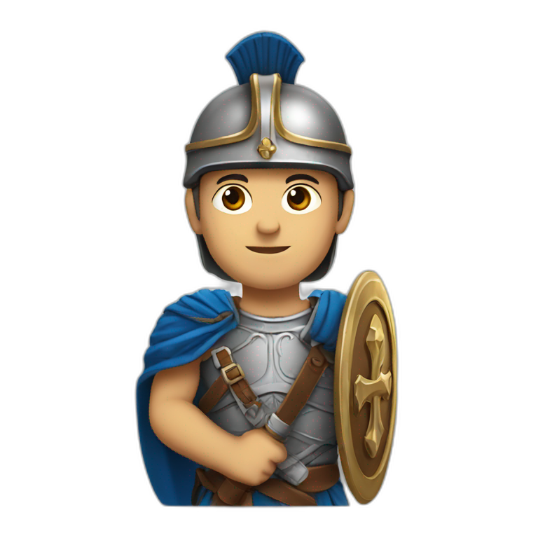 Ancient Roman soldier with a sword | AI Emoji Generator