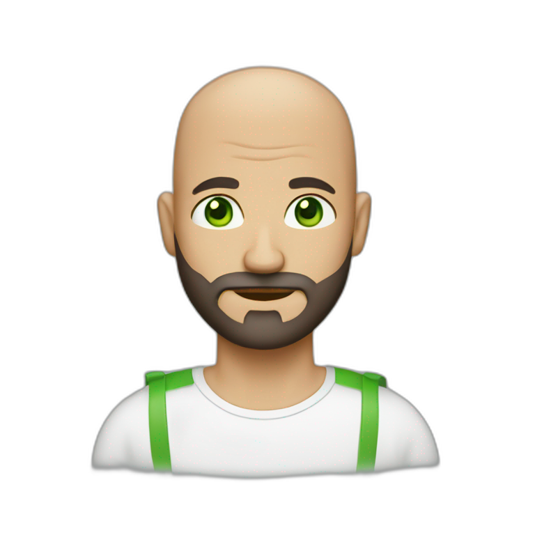 Gray haird 60 years old man with beard and green eyes | AI Emoji Generator