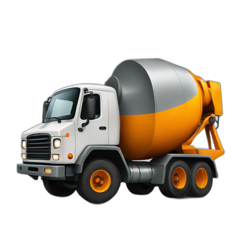 Orange concrete mixer AI Emoji Generator