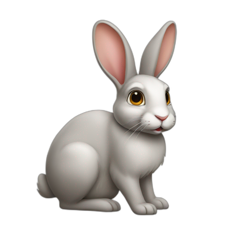 Fisheye rabbit face | AI Emoji Generator