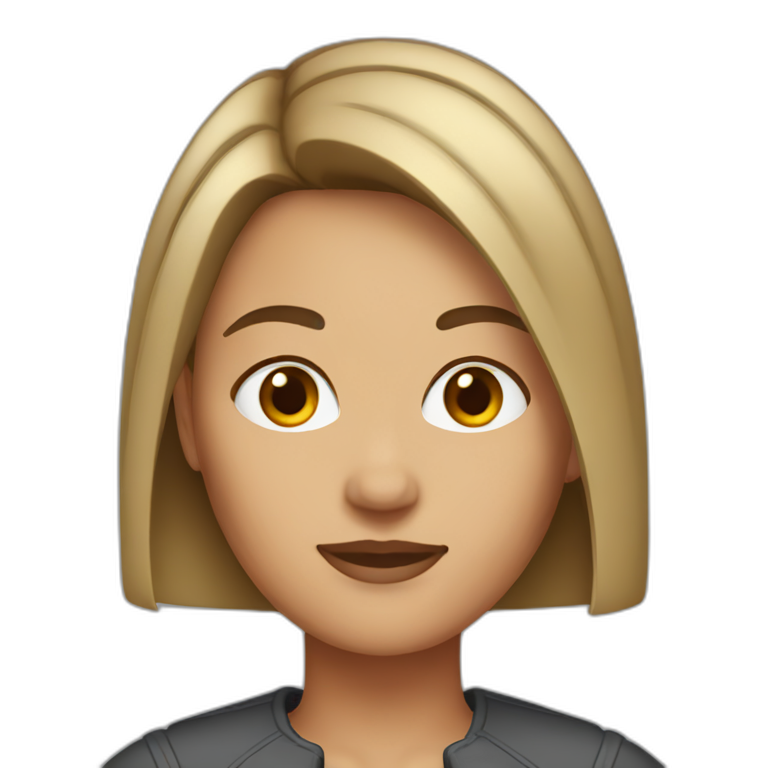 White girl with glasses straight brune mid-short hair | AI Emoji Generator