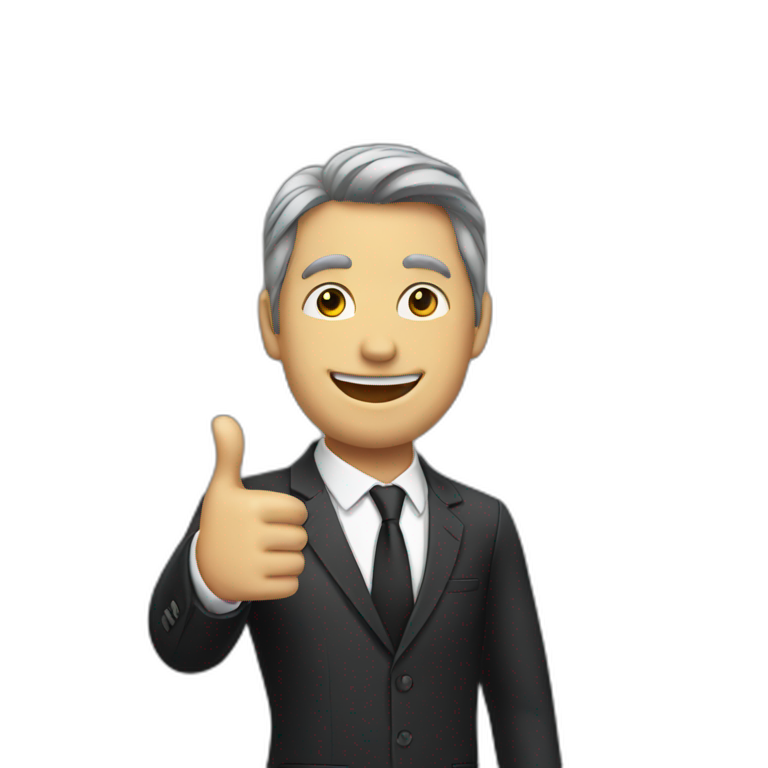 thumbs up man in suit with sunglasses] | AI Emoji Generator