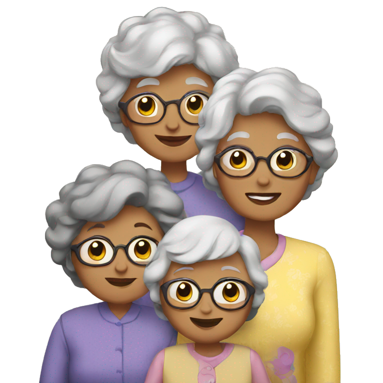 Granny with family | AI Emoji Generator