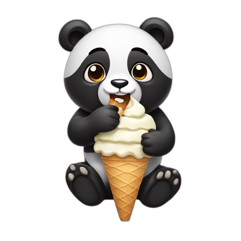 Panda eating ice cream | AI Emoji Generator