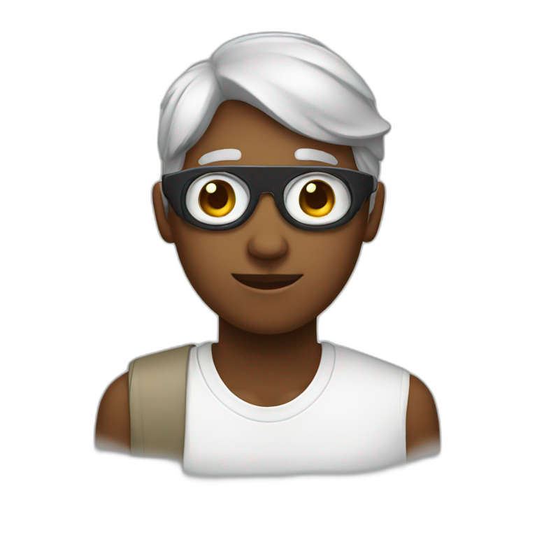 gilbert montagné with blind glasses | AI Emoji Generator