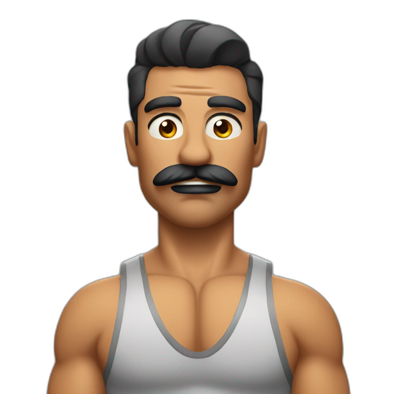 Muscle mustache expressive Cuban man | AI Emoji Generator