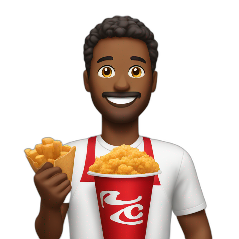 black man eating kfc | AI Emoji Generator