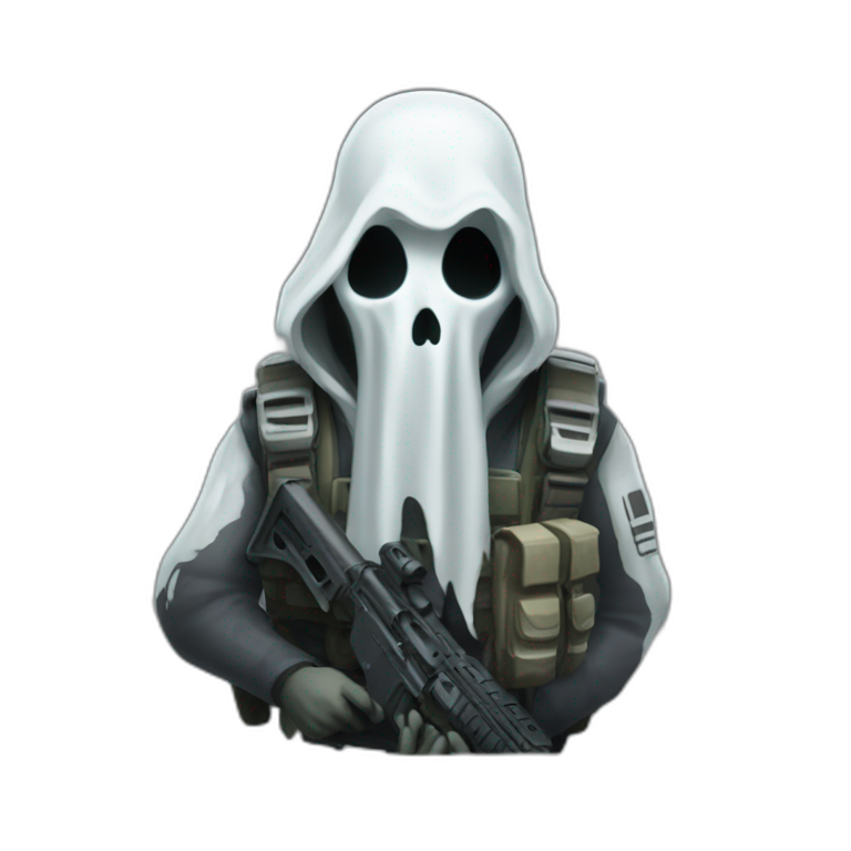 A Call of Duty Mobile character ghost emoji who is nauseated and hates ...