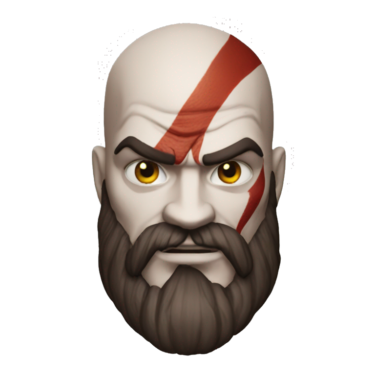 kratos silly face | AI Emoji Generator