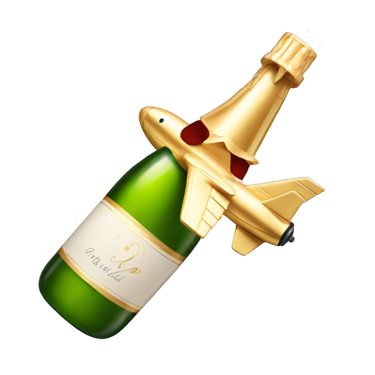 Christening plane on new years 2025 with champagne bottle | AI Emoji ...