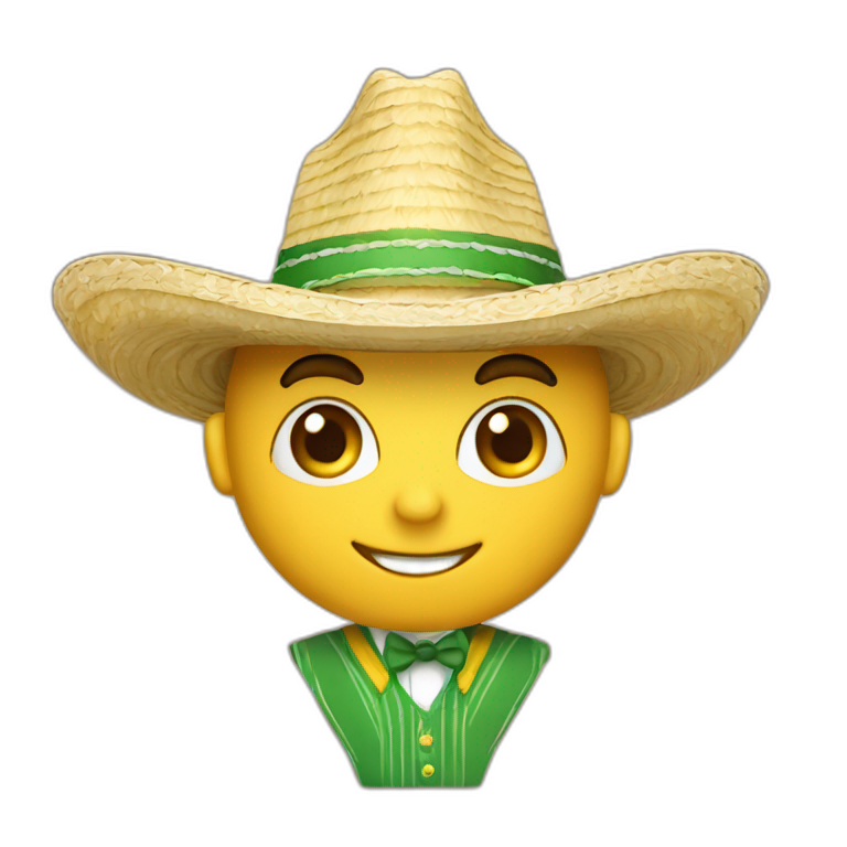 Carita feliz con sombrero de copa AI Emoji Generator