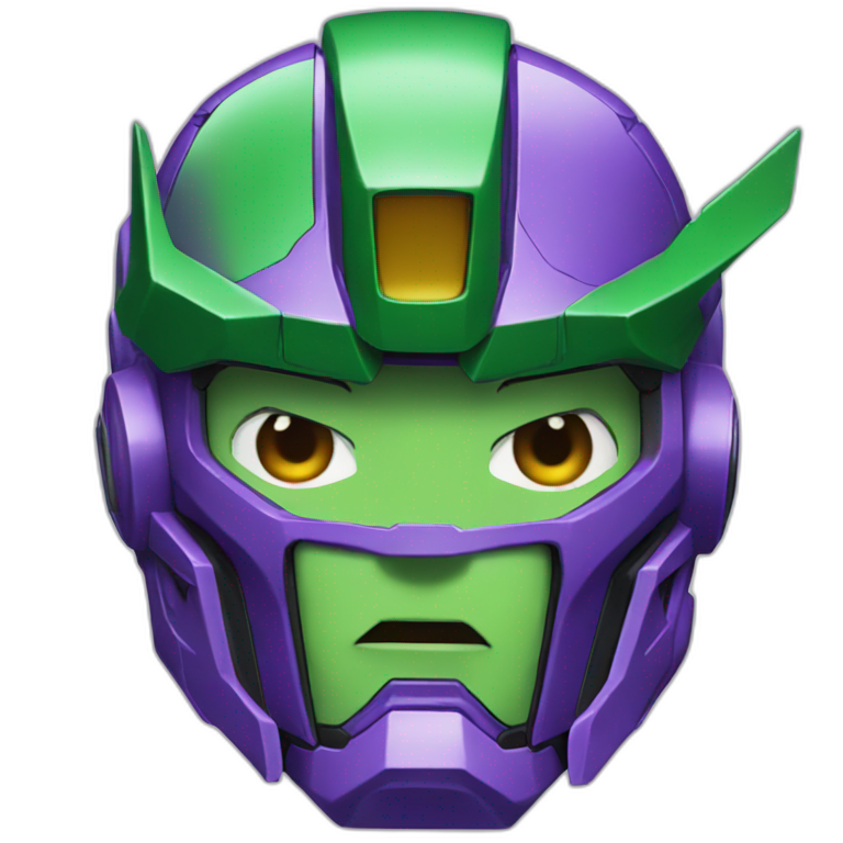 purple and green gundam barbatos face | AI Emoji Generator