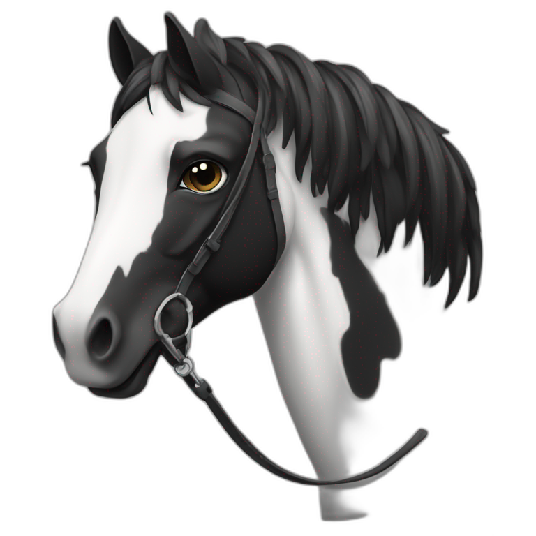 Cheval noir et blanc AI Emoji Generator