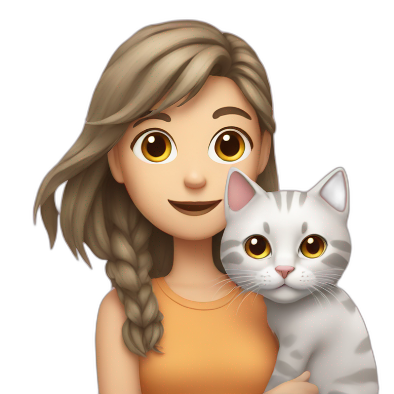 a cat and girl roleplay showing | AI Emoji Generator