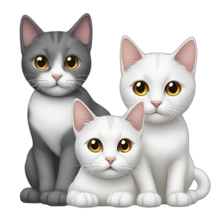 two cats, one black and one multicolored | AI Emoji Generator