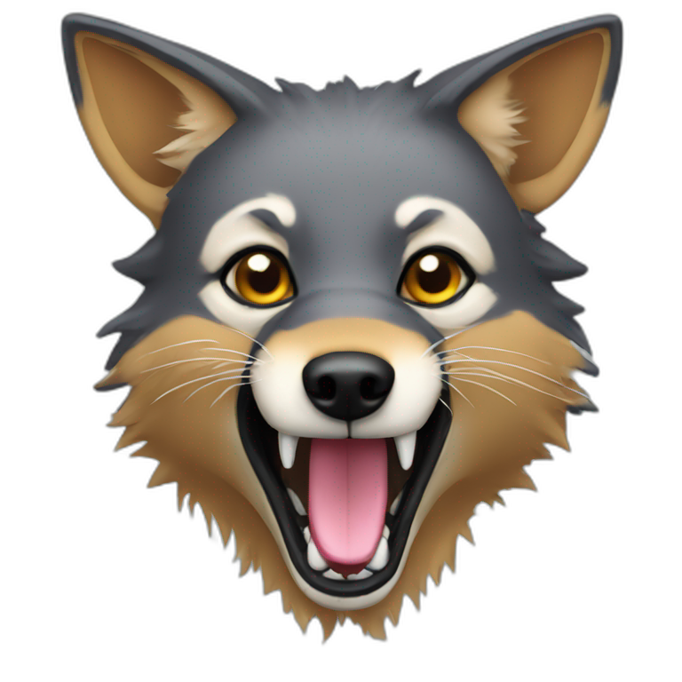 Jackal whit gold furr holding hot cocoa | AI Emoji Generator