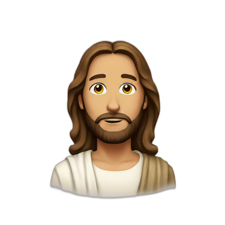 Sad Jesus pointing | AI Emoji Generator