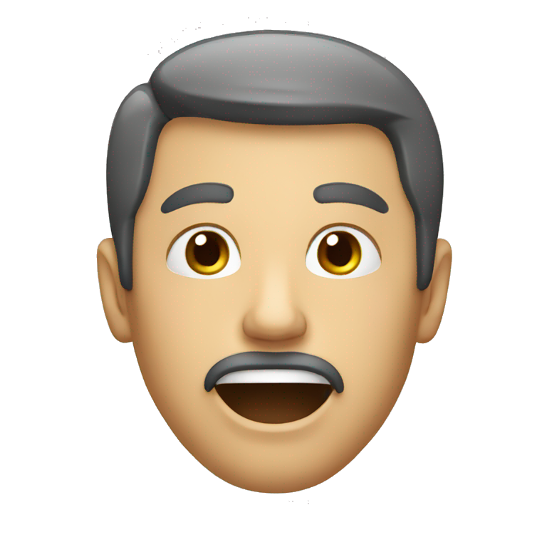 A bald man with his mouth open and mewing | AI Emoji Generator