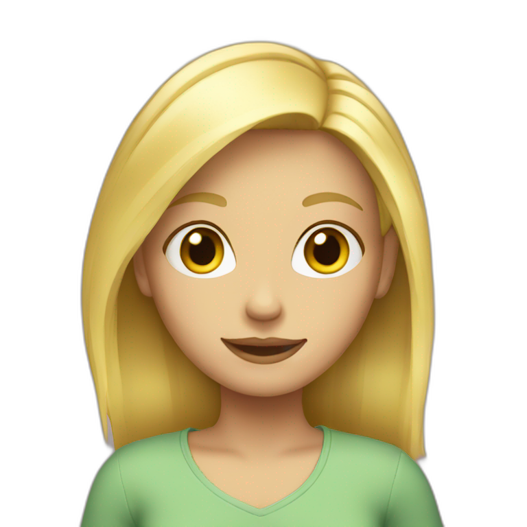 Curly blond girl dancing | AI Emoji Generator