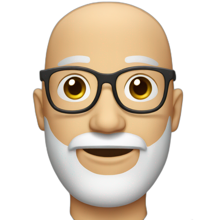 a brown bald men with stubble and crown | AI Emoji Generator