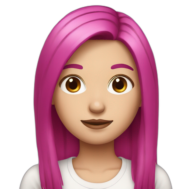 Girl With Medium Magenta Hair Ai Emoji Generator 