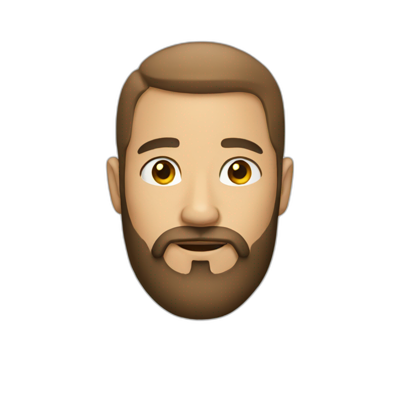 emo guy with beard and hat hype face | AI Emoji Generator