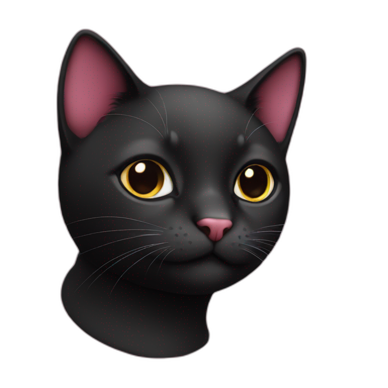 emo cat black pink long hair | AI Emoji Generator