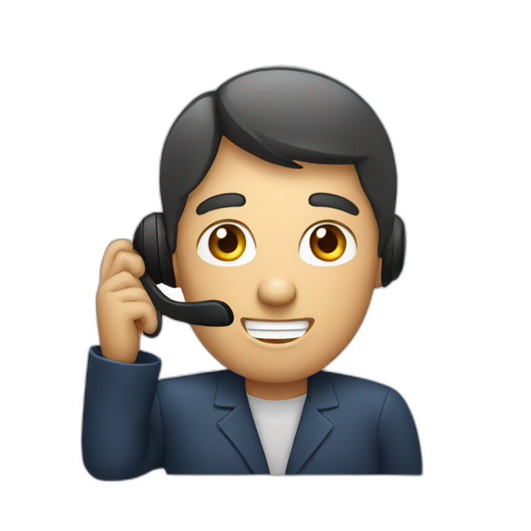 two call center agent singing on the phone | AI Emoji Generator