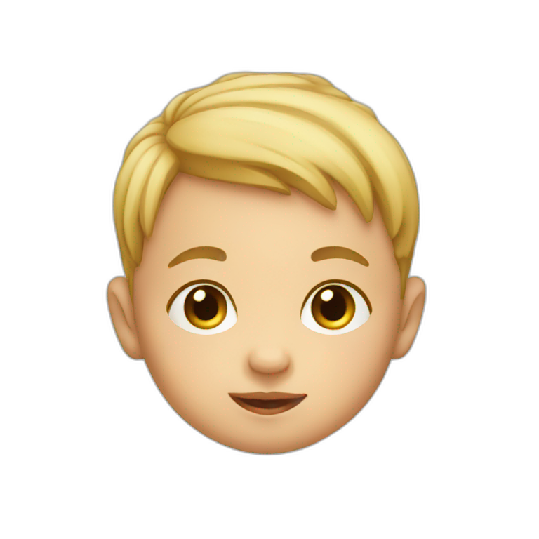 adorable baby boy eating apple | AI Emoji Generator