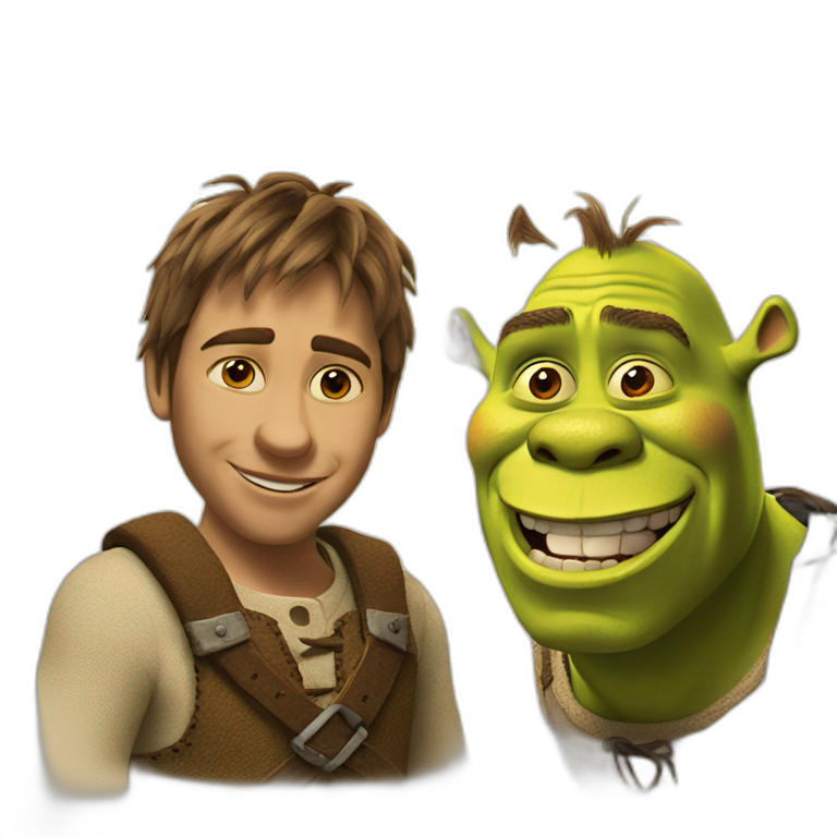 shrek with mustaches | AI Emoji Generator