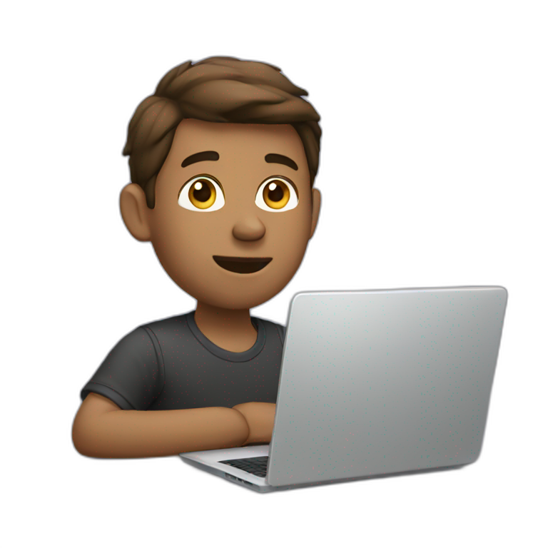 guy with laptop | AI Emoji Generator