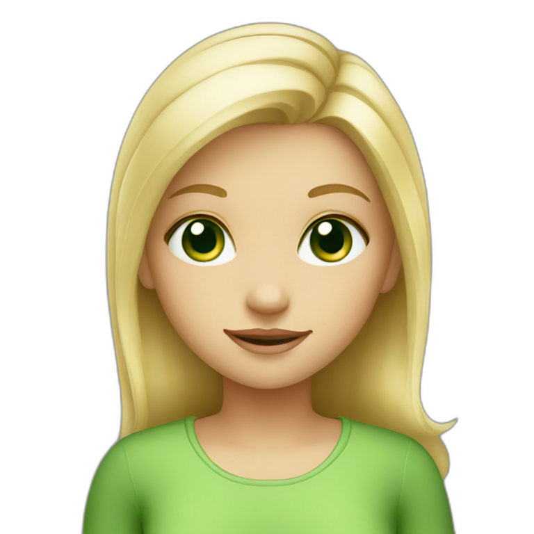 blonde hair blue eyed girl | AI Emoji Generator