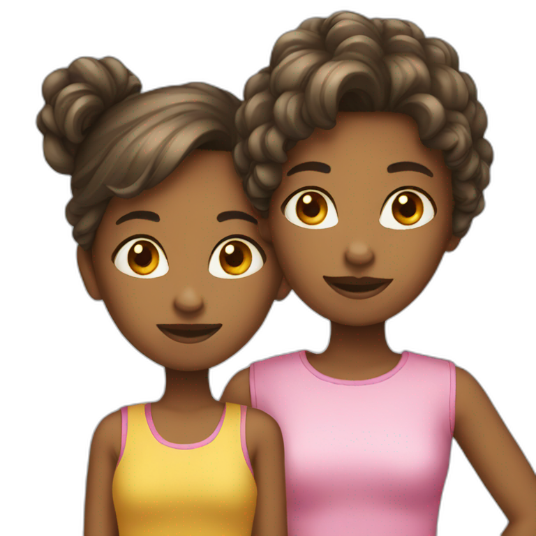 Two blond girls dancing salsa in leggings | AI Emoji Generator