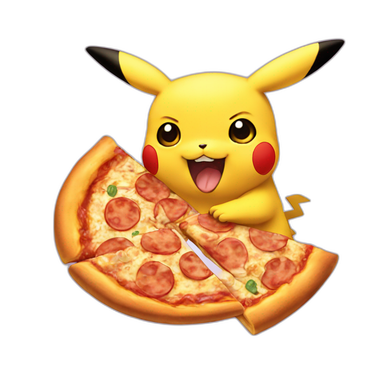 Pikachu eating pizza | AI Emoji Generator